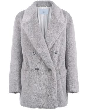 Tela Jassen ,Grijs ,Nepbont Nepbont & Shearling Jas