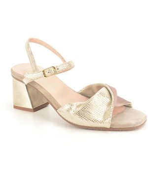 Floris Van Bommel Schoenen ,Geel ,Goud Combi Sand. 5Cm - Wit