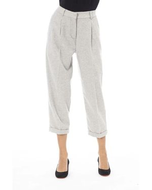 Alpha Studio Cropped Trousers - Bianco