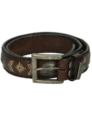 Sendra Braunes Leder Gürtel 8535 Modell - Schwarz