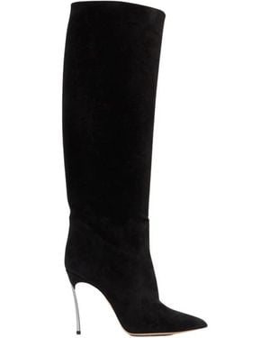 Casadei Schoenen ,Zwart ,Leer Blade Suede Boot