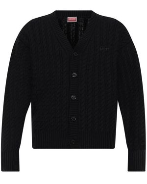 KENZO Dekorativer Strickcardigan - Schwarz
