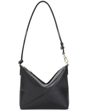 Loewe Zwarte Kalfsleren Puzzelvouw Pouch