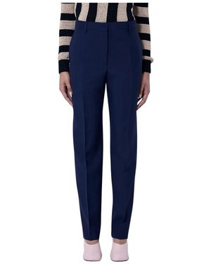 Dries Van Noten Broeken ,Blauw ,Wol Wool Tailored Broeken