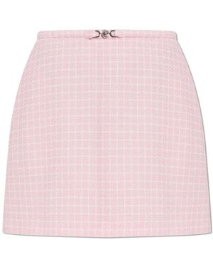 Versace Rokken ,Roze ,Tweed Wool Crêpe Tweed A-Line Minirok