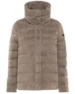 Rrd Jassen ,Bruin ,Hoge-Hals Cupro Stof Pufferjas