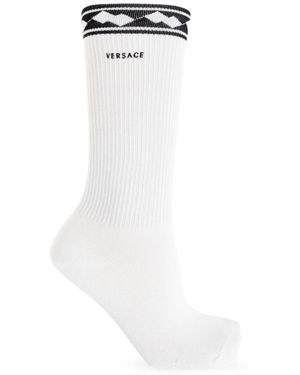 Versace Ondergoed ,Wit ,Logo Socks