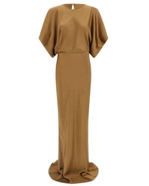 Norma Kamali Kleedjes ,Bruin ,Polyester Obie Gown - Naturel
