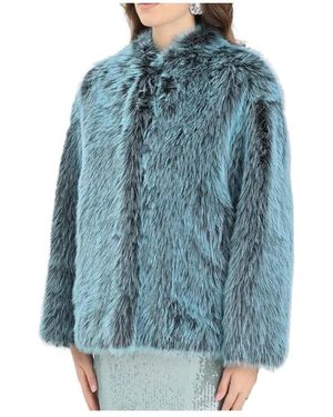 Patrizia Pepe Jassen ,Blauw ,Polyester Pellicciotto Eco Jas