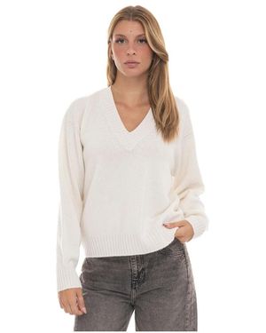 Vanisé Cashmere Silk V-Neck Pullover - Wit