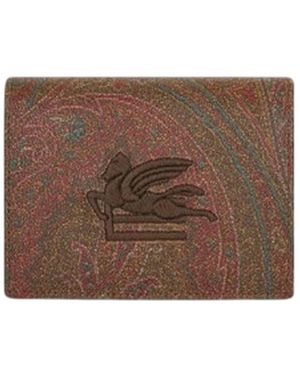 Etro Accessoires ,Veelkleurig ,Portafogli E Portacarte Poliestere - Bruin