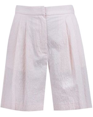 Ottod'Ame Korte Broeken ,Roze ,Katoen Textured Striped Shorts - Paars