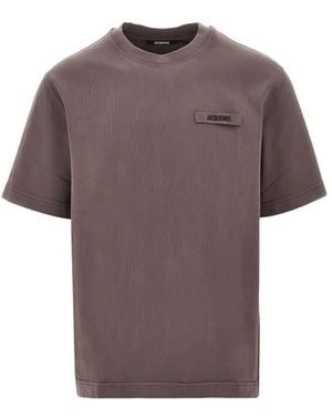 Jacquemus Tops ,Bruin ,Katoen Le T-Shirt Gros Grain
