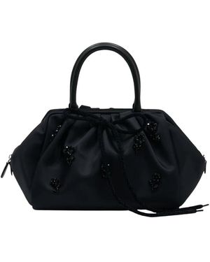 Simone Rocha Tassen ,Zwart ,Leer Gathered Top Handle Bag