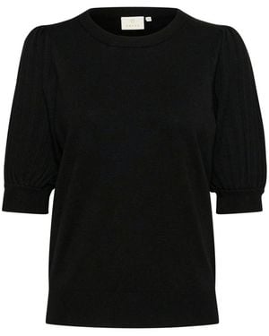 Kaffe Truien & Vesten ,Zwart ,Kalone Knit Pullover 1/2 Sl Strik