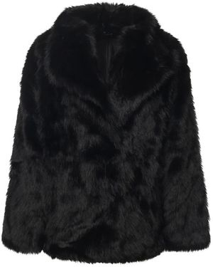 V73 Jassen ,Zwart ,Faux Fur Shearling Oversize Jas