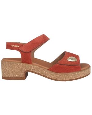 Mephisto Rote Wildleder-Damensandale - Pink