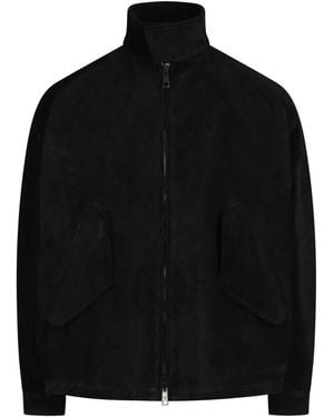 Giorgio Brato Jassen ,Zwart ,Leer Suede Lederen Jas