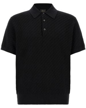 Brioni Webart Kurzarm-Poloshirt - Schwarz