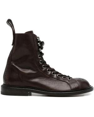 Versace Lace-Up Boots - Brown