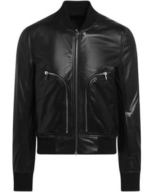 Rick Owens Leather Jackets - Black