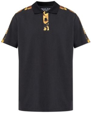Versace Jeans Couture Polo Shirt Met Barocco-Print - Zwart