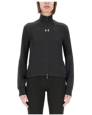 Courreges Hoodies & Sweatvesten ,Zwart ,Polyester Scuba Tracksuit Interlock Jacket