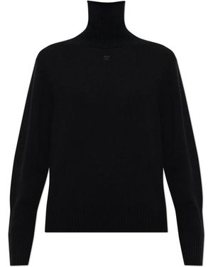 Courreges Truien & Vesten ,Zwart ,Wol Wol Trui Met Coltrui