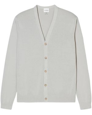 Closed Strickjacke Mit Langen Ärmeln, Knopfverschluss Und Logo-Stickerei - Grau