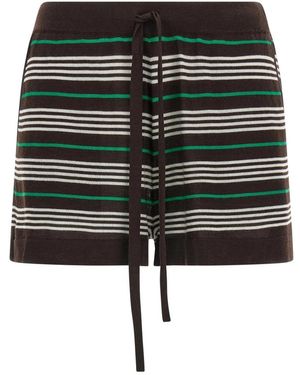 P.A.R.O.S.H. Korte Broeken ,Bruin ,Wol Listripes Shorts - Groen