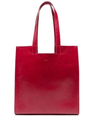 Bally Rood Leren Bovenhandvatten Logodetail