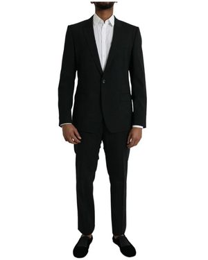 Dolce & Gabbana Abito due pezzi in lana nera slim fit - Nero