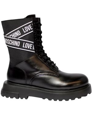 Love Moschino Lace-Up Boots - Black