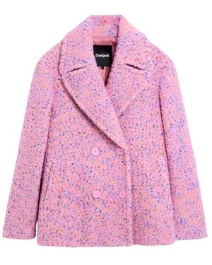 Desigual Jassen ,Roze ,Wol Coat Bottone