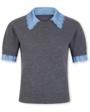 Rabanne Round-Neck Knitwear - Grigio