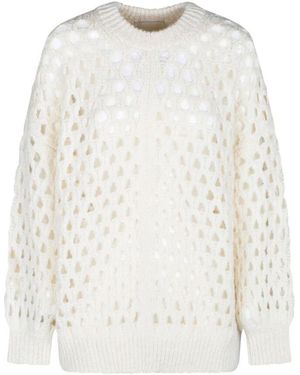 Isabel Marant Perforierter Strickpullover Ecru - Weiß