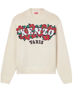 KENZO Round-Neck Knitwear - Bianco