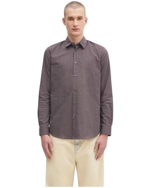Paul Smith Overhemden ,Paars ,Katoen Regular Fit Classic Collar Shirt - Bruin