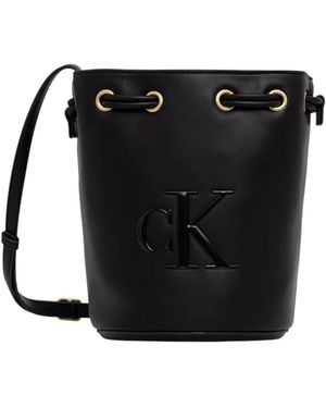 Calvin Klein Bold Kleine Bucket Bag - Zwart