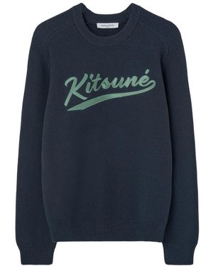 Maison Kitsuné Round-Neck Knitwear - Blue