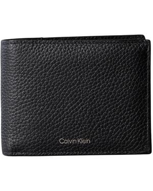 Calvin Klein Foil Embossed Logo Slim Trifold Portemonnee + Kaarthouder - Zwart