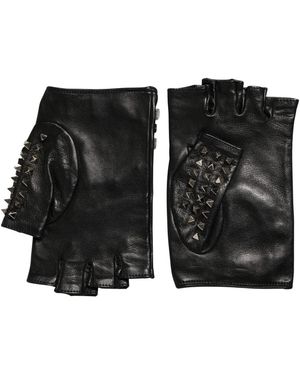 Dolce & Gabbana Accessoires ,Zwart ,Leer Korte Handschoenen