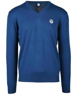 North Sails V-Neck Knitwear - Blue