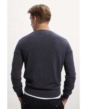 Ecoalf Dunkelgrauer ferro strickpullover - Blau