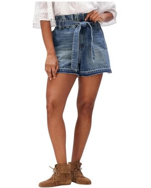 Suncoo Korte Broeken ,Blauw ,Linnen Kiki Shorts