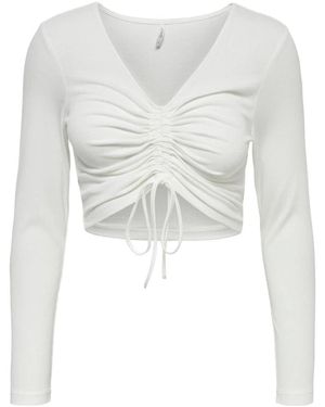 ONLY Overhemden ,Wit ,Polyester Ruching Short Top