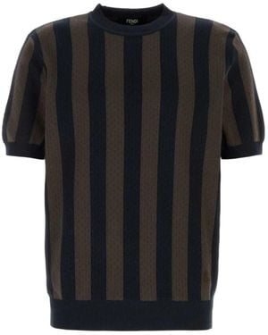 Fendi Pequin Seiden-Baumwoll-Pullover - Schwarz
