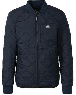 S.oliver Gepolsterte Outdoor-Jacke Mit Strickkragen Und Rippbündchen - Blau