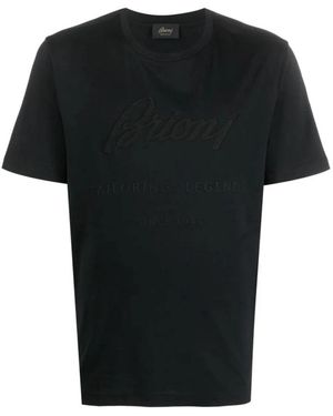 Brioni Casual Zwarte Korte Mouw T-Shirt