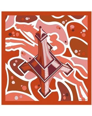 Longchamp Carré De Soie 70 Tour Equestre - Orange